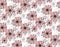 Romantic dusty pink flowers in a vector seamless pattern repeat