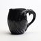 Romantic Emotion Sculpted Black Mug With Wavy Shape