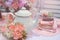 Romantic english on tea party ,vintage background