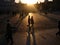 Romantic evening in Piazza Venezia, Rome