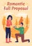 Romantic fall proposal poster flat vector template