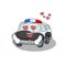 Romantic falling in love police car cartoon character concept