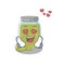 Romantic falling in love pumpkin seed butter cartoon character concept