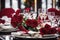 Romantic festive dinner in a restaurant, a celebration of Valentine\\\'s day, AI Generated