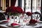 Romantic festive dinner in a restaurant, a celebration of Valentine\\\'s day, AI Generated