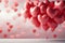 Romantic festivity heart shaped balloons form a beautiful love filled background