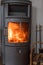 Romantic fire in the wood stove