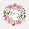 Romantic floral bouquet . Flourish card and circle label