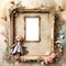 Romantic Floral Ornate Frame with Inner Frame on Wall