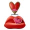 Romantic furniture of interior, red sofa and chair