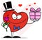 Romantic Gentleman Heart Holding A Single Rose