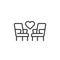 Romantic getaway line icon