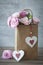 Romantic Gift with Roses and Hearts