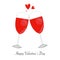 Romantic glass of red wine greeting card