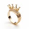 Romantic Gold Crown Ring With Exquisite Detailing