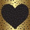 Romantic gold foil design with hearts, Valentine`s Day golden