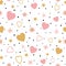 Romantic gold pink seamless floral love pattern kids baby fabric textile pajamas Valentinas day Wedding Love