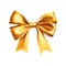 Romantic gold ribbon bow isolated on white