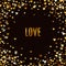 Romantic golden heart background. Vector illustration