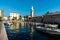 Romantic harbor of Lazise, lake garda in Italy