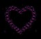 Romantic heart consists of a very beautiful bubbles with purple