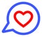 Romantic Heart Message Raster Icon Flat Illustration