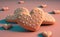 Romantic heart-shaped cookies, Generative AI