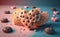 Romantic heart-shaped cookies, Generative AI