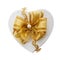 Romantic heart shaped gift and gold bow
