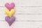 Romantic hearts border for Mothers day or Valentines day background