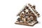 romantic homemade gingerbread house figures white background