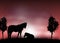 Romantic horse silhouette