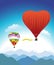Romantic hot air balloon flight