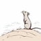 Romantic Illustration Of A Rat On A Sand Hill