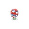 Romantic independence day balloon cartoon character with a falling in love face