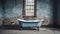 Romantic Industrial Design: Capturing History In An Old Blue Bathtub