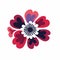 Romantic Japanese Flower Logo In Purple And Red