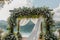 Romantic lakeside affair wedding ceremony adorned with white flowers