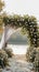 Romantic lakeside affair wedding ceremony adorned with white flowers