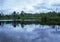 Romantic Landscape of photography of forest and lake in skovde sweden.