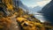 Romantic Landscapes: Mountains And River Trail In Cryengine Style