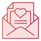 Romantic letter flat icon. Envelope with love letter pink icons in trendy flat style. Mail with heart gradient style