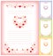 Romantic letter template with hearts