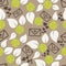 Romantic letters and flowers seamless pattern.