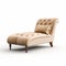 Romantic Light Brown Leather Chaise Lounge In Photorealistic Rendering