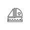 Romantic love boat line icon