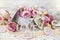 Romantic love decoration in shabby chic style for wedding or val