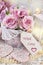 Romantic love decoration in shabby chic style for wedding or val