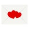 Romantic Mail Envelope Flat Icon on White