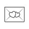 Romantic Mail Envelope Outline Flat Icon